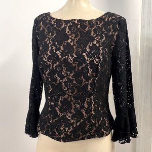 Long Sleeve Black Lace Top